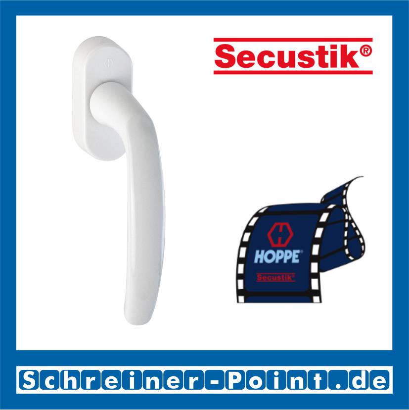 Hoppe Atlanta Aluminium Fenstergriff F9016 verkehrsweiß Secustik 0530/US952, 2236957, 2236949, 2256077, 2342389